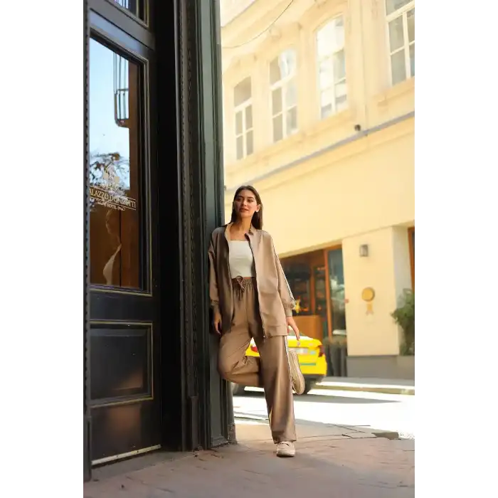 VİZON İki İplik Kumaş Fermuarlı Rahat İkili Takım