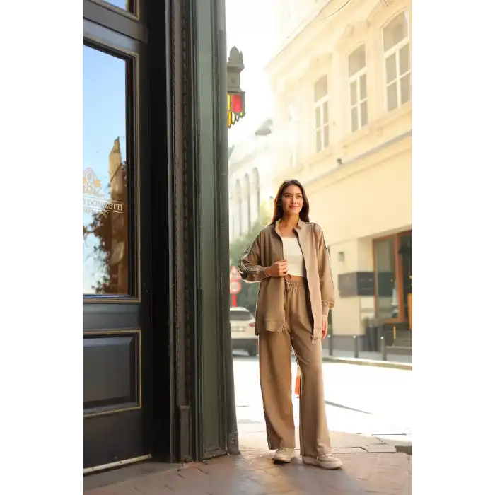 VİZON İki İplik Kumaş Fermuarlı Rahat İkili Takım