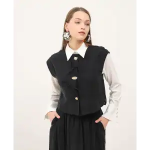 Siyah Yelek etek ikili takım