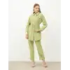 Yeşil Süet pantolonlu ikili takım