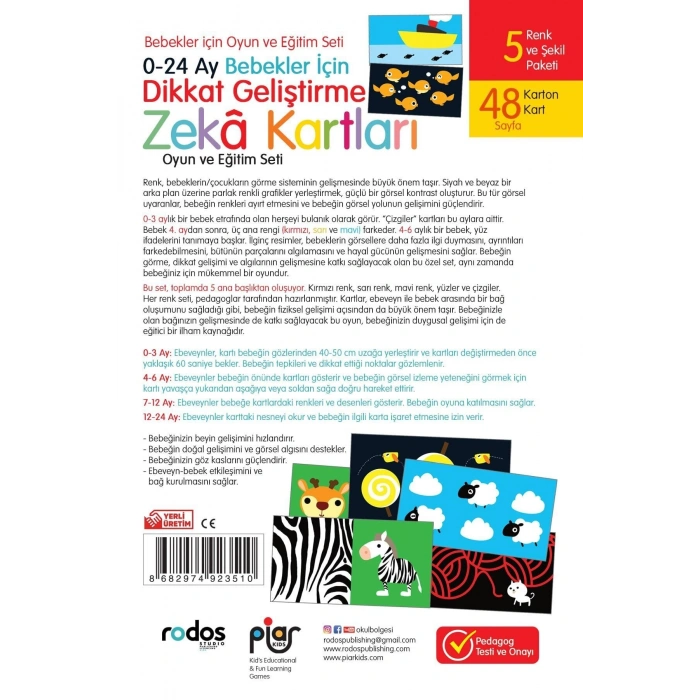 0-24 Ay Bebekler İçin Dikkat Geliştirme Ve Zeka Kartları