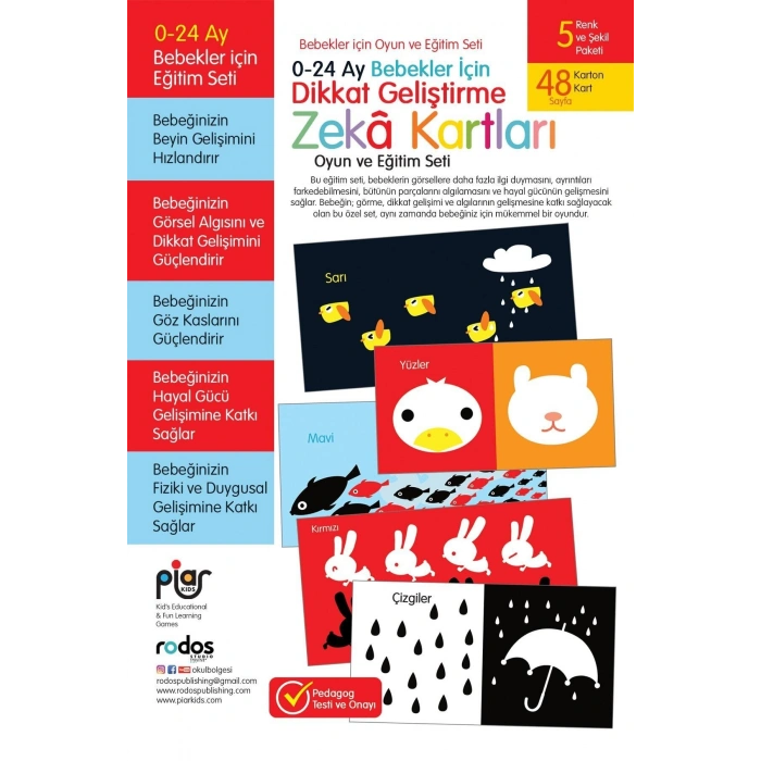 0-24 Ay Bebekler İçin Dikkat Geliştirme Ve Zeka Kartları