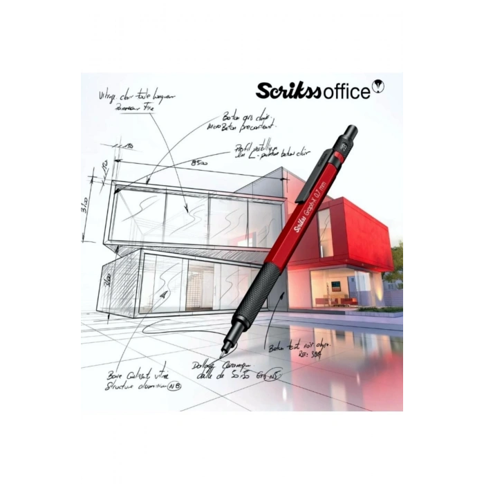 Scrikss Matri-X Mekanik Kurşun Kalem 0.7 mm Kırmızı