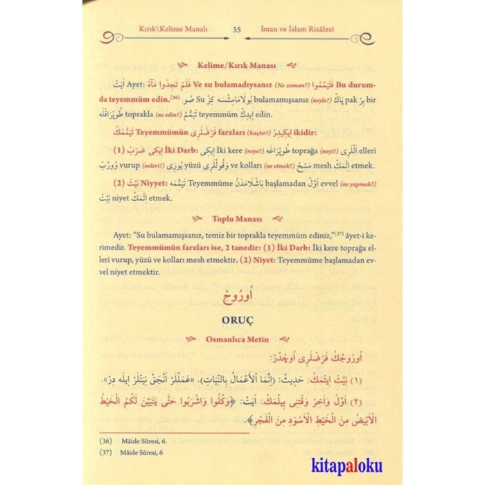 Mızraklı İlmihal Kelime Anlamlı Tercümesi