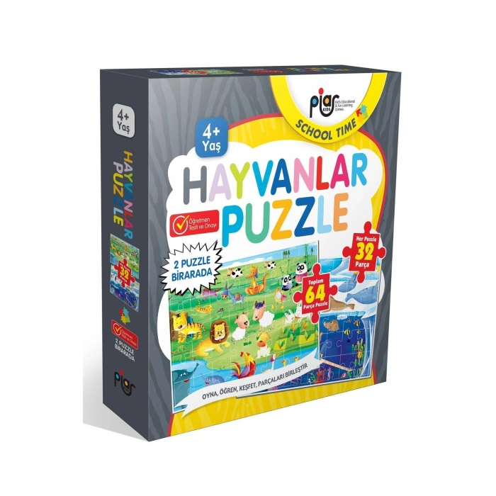 Hayvanlar Puzzle 2 Puzzle Bir Arada