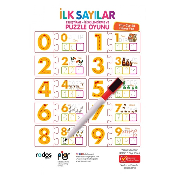 İlk Sayılar Eşleştirme - İlişkilendirme ve Puzzle Oyunu