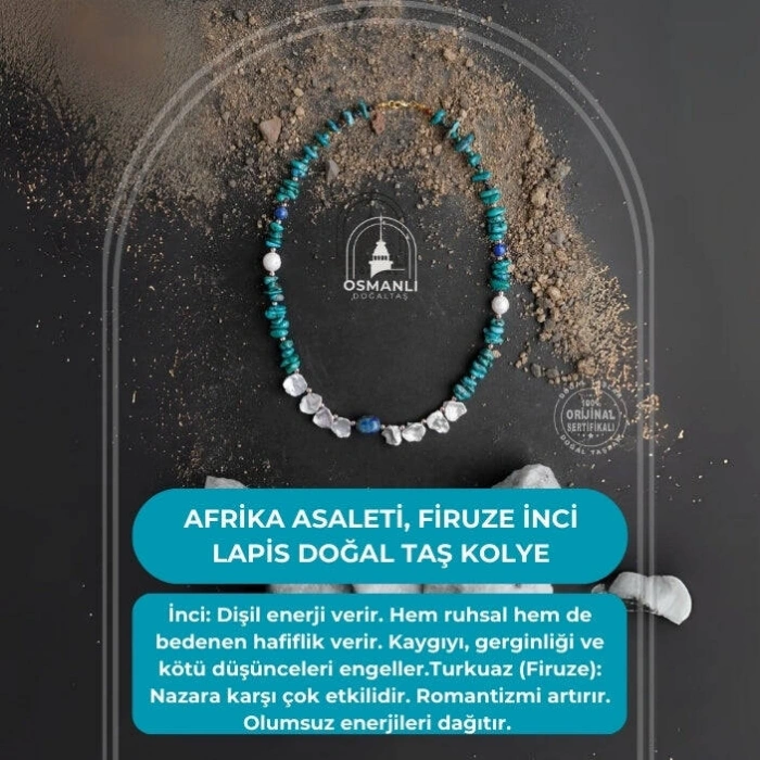 Afrika Asaleti, Firuze İnci Lapis Doğal Taş Kolye