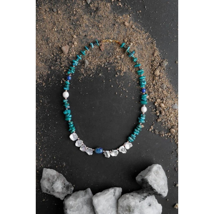 Afrika Asaleti, Firuze İnci Lapis Doğal Taş Kolye