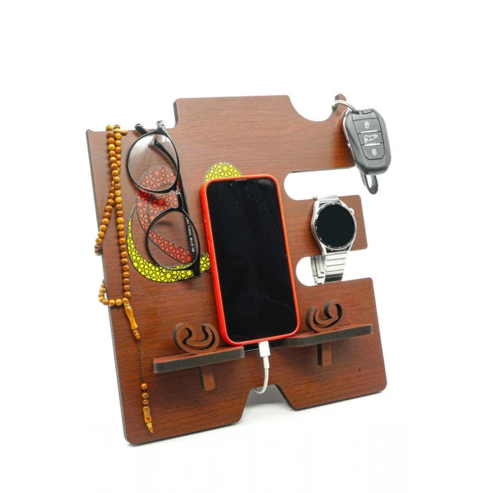 Ahşap Kitap Okuma ve Tablet Standı Organizer