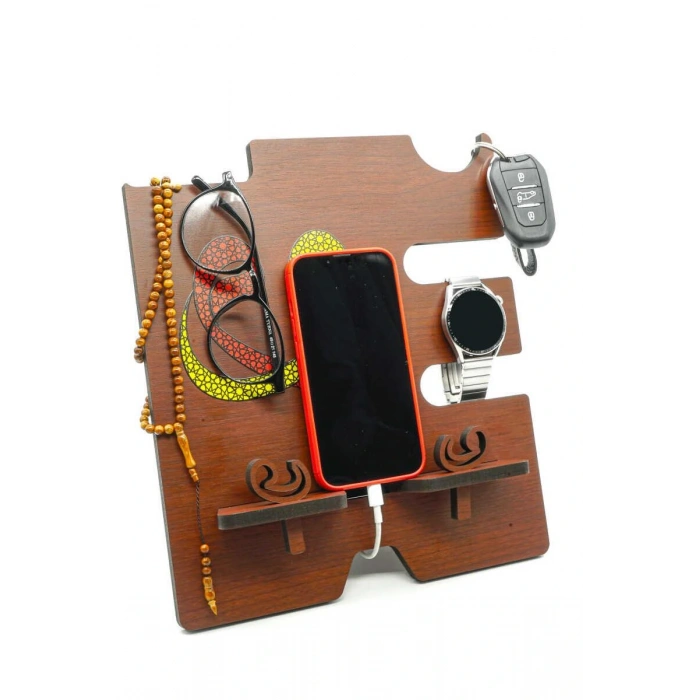 Ahşap Kitap Okuma ve Tablet Standı Organizer