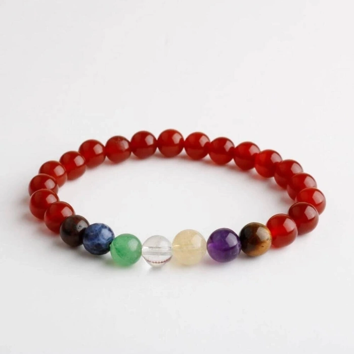 Akik Çakra Bileklik Ametist, Jasper, Kaplan Gözü, Akik, Kuvars, Lapis