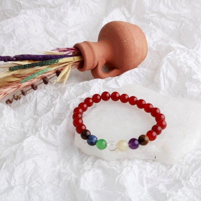 Akik Çakra Bileklik Ametist, Jasper, Kaplan Gözü, Akik, Kuvars, Lapis