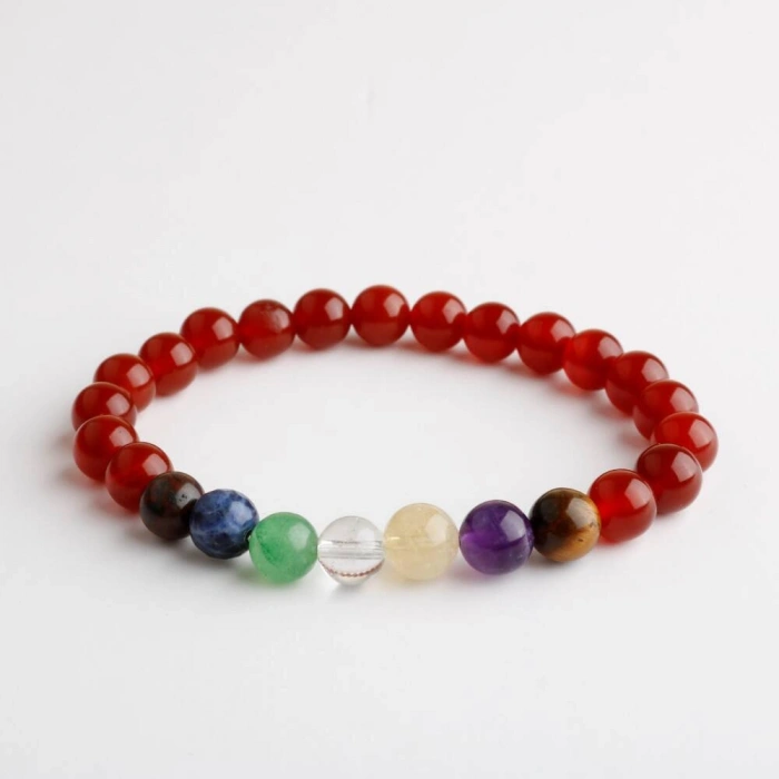 Akik Çakra Bileklik Ametist, Jasper, Kaplan Gözü, Akik, Kuvars, Lapis