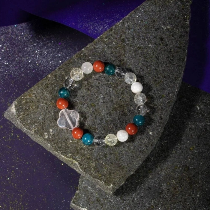 Akrep Burcu Bileklik Ay Taşı, Jasper, Kristal Kuvars, Mavi Apatit, Sitrin