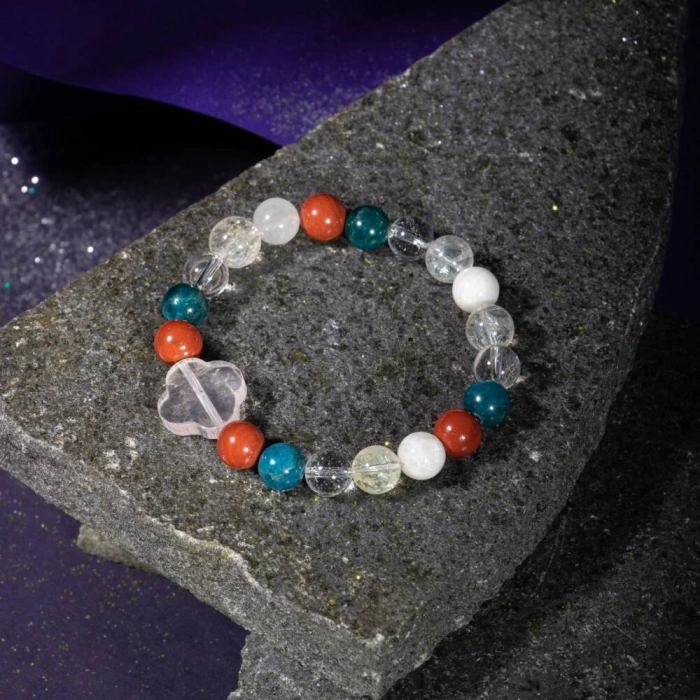 Akrep Burcu Bileklik Ay Taşı, Jasper, Kristal Kuvars, Mavi Apatit, Sitrin