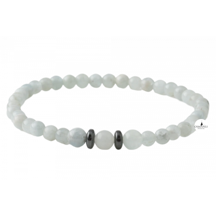 Akuamarin 4mm Doğal Taş Bileklik