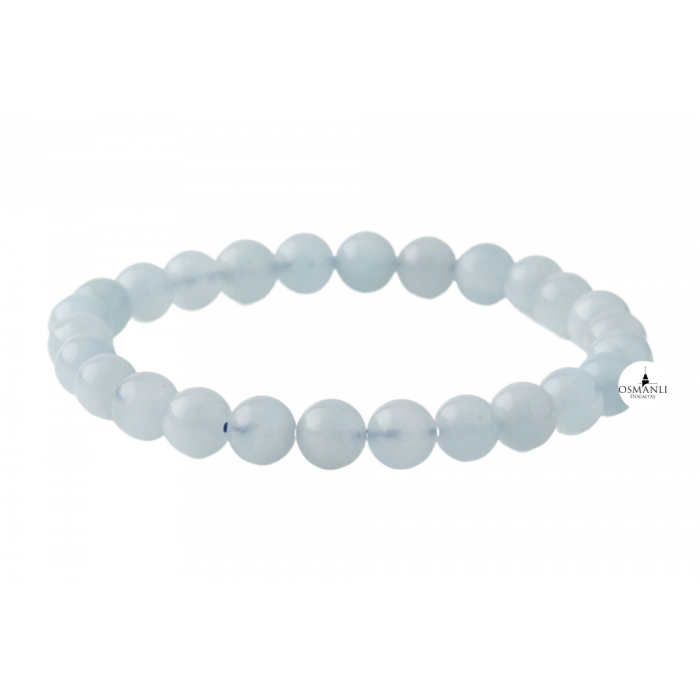 Akuamarin 6mm Doğal Taş Bileklik
