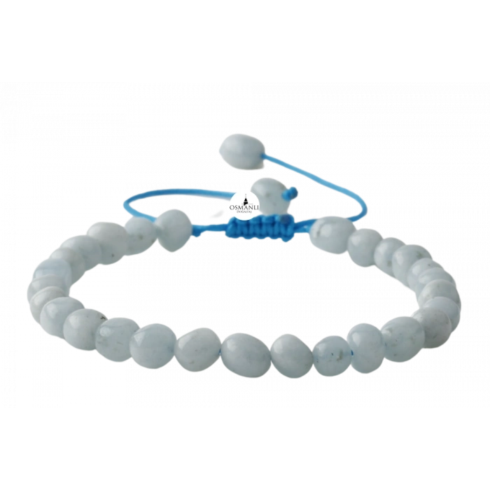 Akuamarin Natürel Kesim Doğal Taş Bileklik