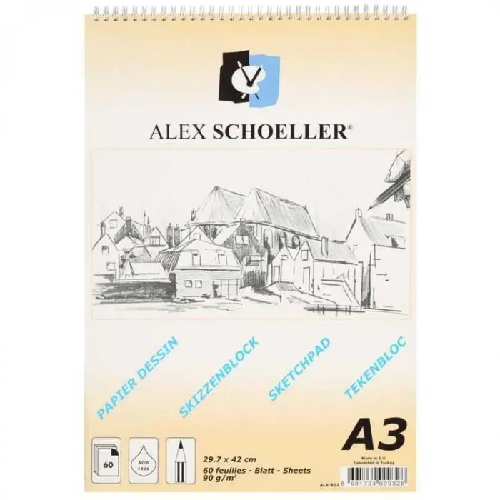 Alex Schoeller Desing Ja Eskiz Blok Defter 60 Yp A3 90 Gr