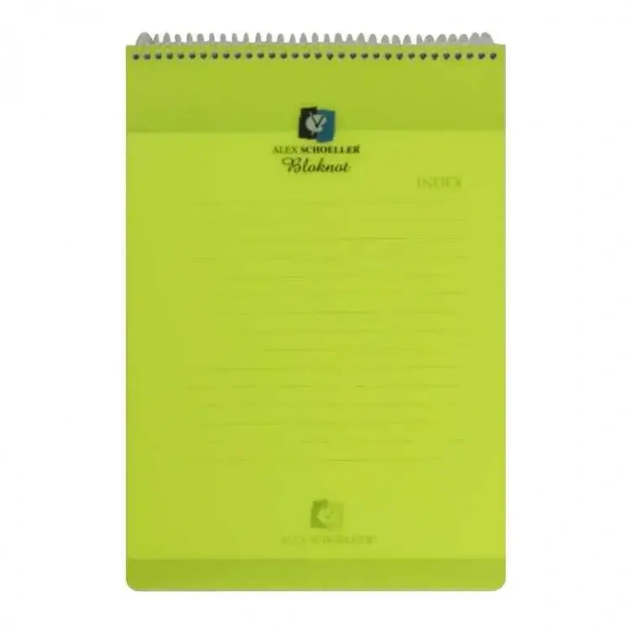 Alex Schoeller Dik Defter Çizgili 80 Yp A4 Spiralli Pp Kapak
