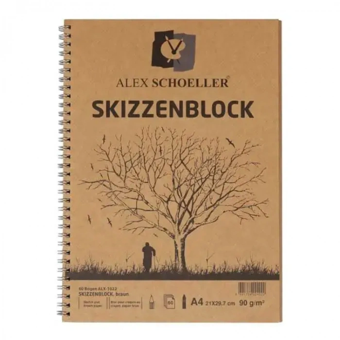 Alex Schoeller Kraft Blok Defter 60 Yp A4 90 Gr Yan Spiralli