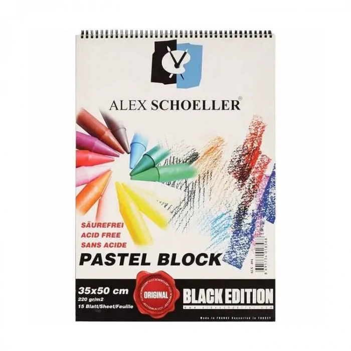 Alex Schoeller Pastel Fon Blok Siyah 15 Yp 35x50 Spiralli