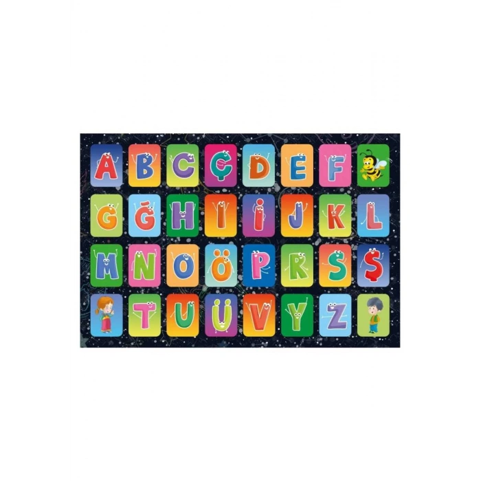 Alfabe Eğitici Ahşap Yapboz Renkli