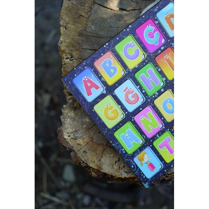 Alfabe Eğitici Ahşap Yapboz Renkli
