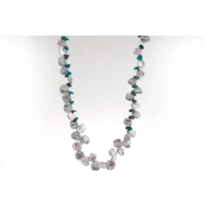 Alina, İnci Firuze Doğal Taş Kolye