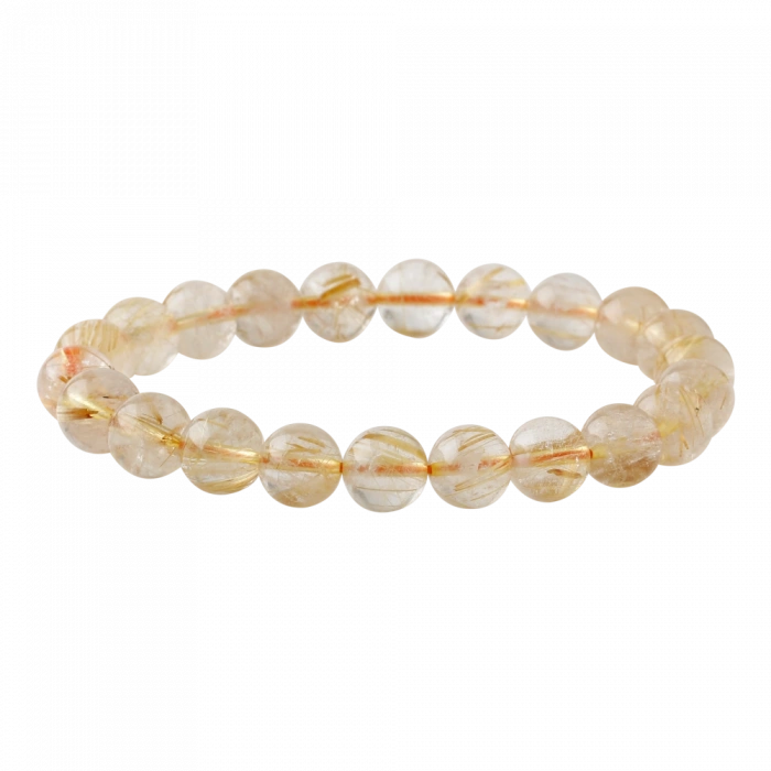 Altın Rutilli Kuvars 6mm Doğal Taş Bileklik