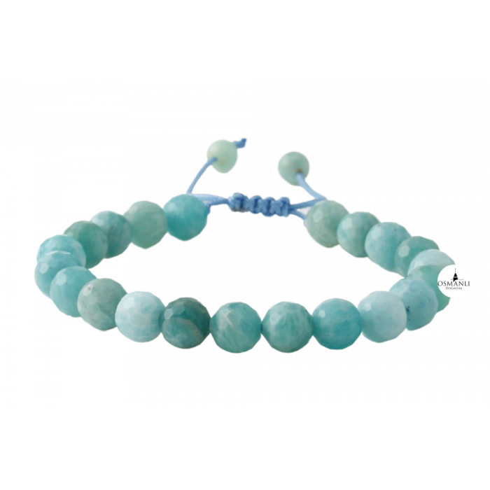 Amazonit 8mm Merdiven Kapama Doğal Taş Bileklik