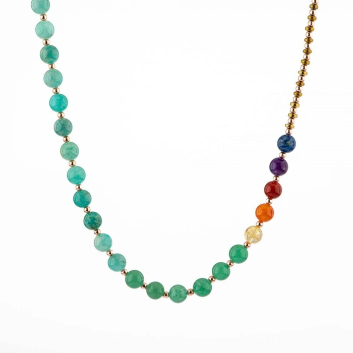 Amazonit -Aventurin-Sitrin-Karnelyan Akik-Kırmızı Akik-Ametist-Lapis Lazuli Kolye