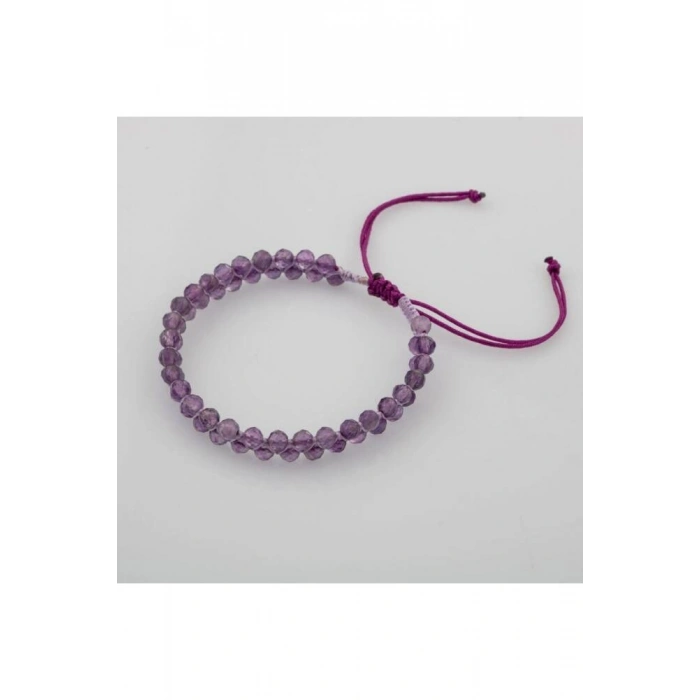 Ametist 3-4mm Çift Sıra Doğal Taş Bileklik