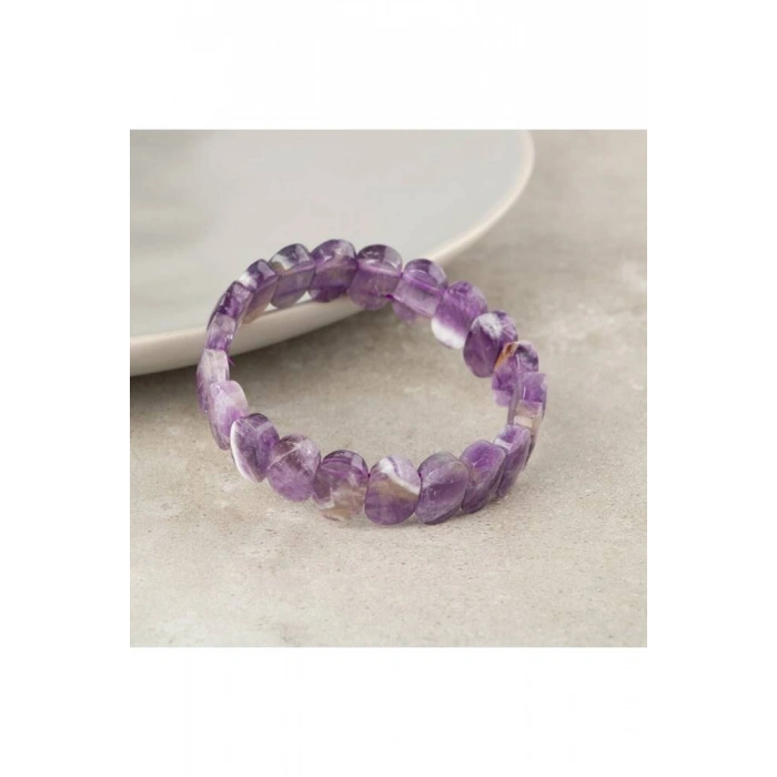 Ametist Doğal Taş Geniş Kesim Bileklik