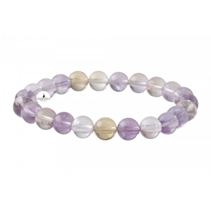 Ametrin 8mm Doğal Taş Bileklik