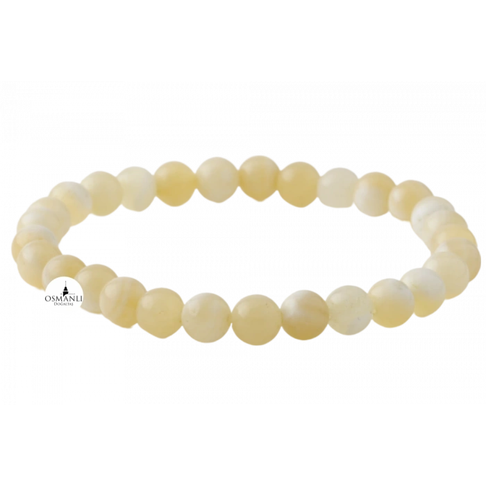 Aragonit 6mm Doğal Taş Bileklik