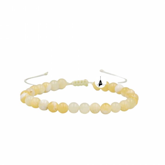 Aragonit 6mm Merdiven Kapama Doğal Taş Bileklik