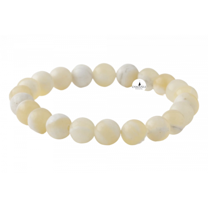Aragonit 8mm Doğal Taş Bileklik