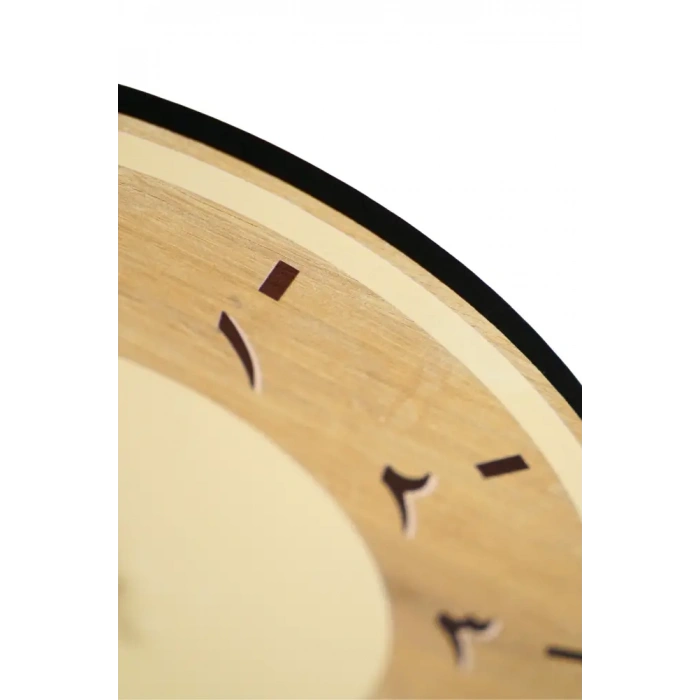 Arapça Rakamlı Doğal Ahşap Duvar Saati 30x30 cm
