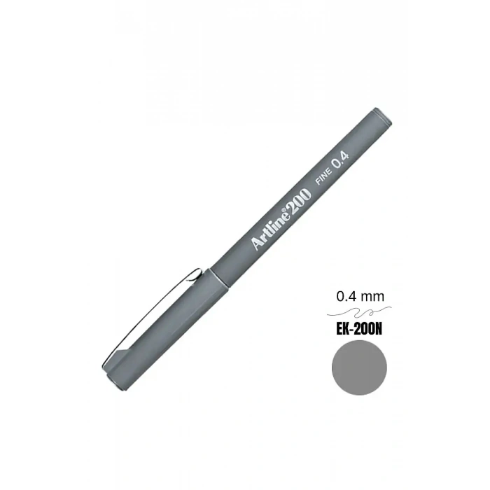 Artline 200 Fineliner 0.4 Keçe Uçlu Yazı Kalemi Gri