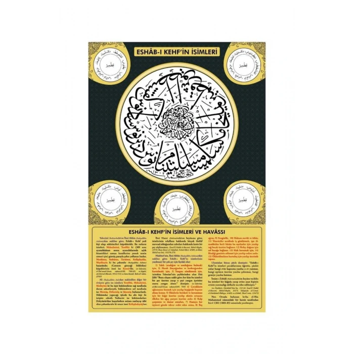 Ashabı Kehf İsimleri ve Havassı Mdf Tablo