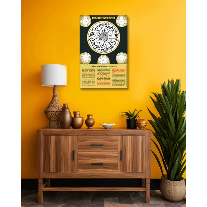 Ashabı Kehf İsimleri ve Havassı Mdf Tablo