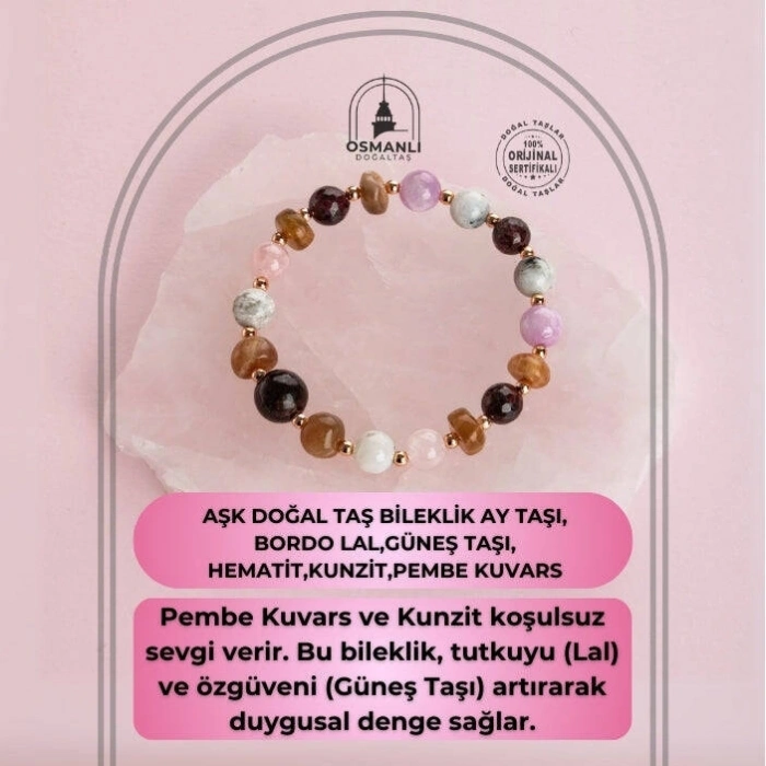 Aşk Doğal Taş Bileklik