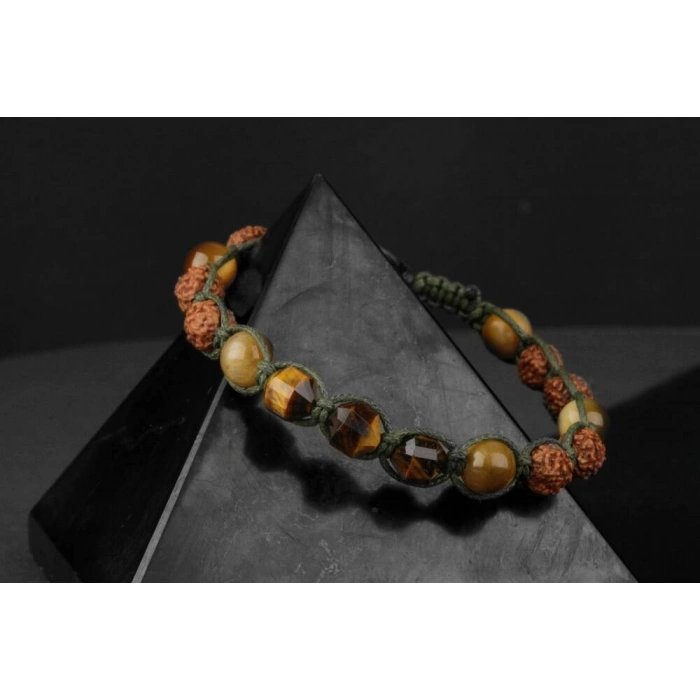 Asker Kaplan Gözü-Rudrashka Doğal Taş Bileklik