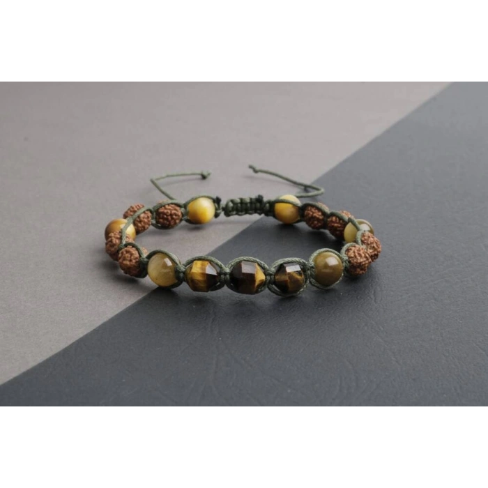 Asker Kaplan Gözü-Rudrashka Doğal Taş Bileklik