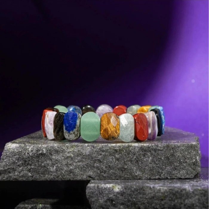 Aslan Burcu Bileklik Ametist, Golden Obsidyen, Jasper, Kaplan Gözü, Labradorit, Lapis Lazuli, Yeşil Aventurin