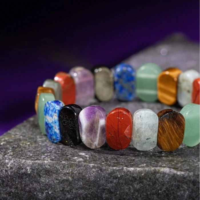 Aslan Burcu Bileklik Ametist, Golden Obsidyen, Jasper, Kaplan Gözü, Labradorit, Lapis Lazuli, Yeşil Aventurin
