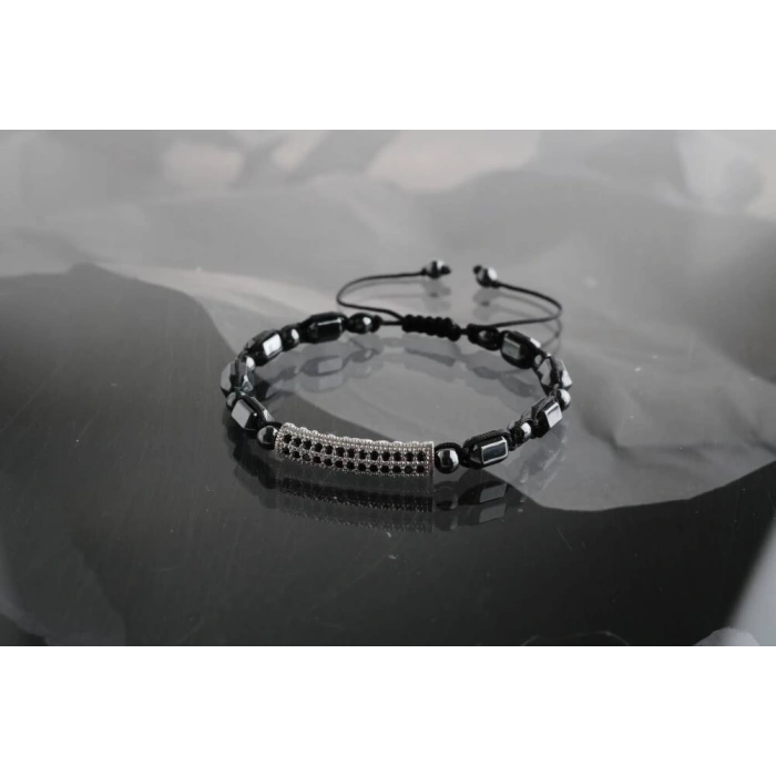 Avalon Hematit Zirkon Doğal Taş Bileklik