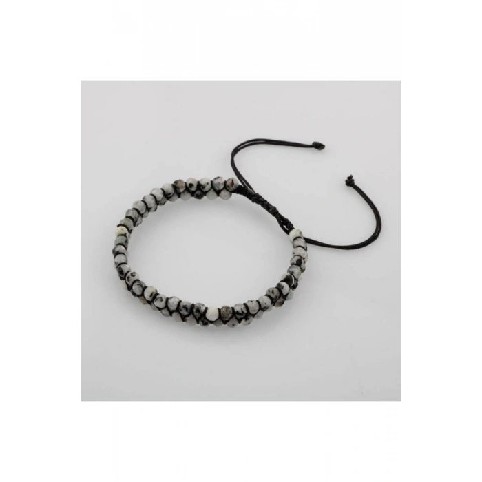 Ay Taşı 3-4mm Çift Sıra Doğal Taş Bileklik