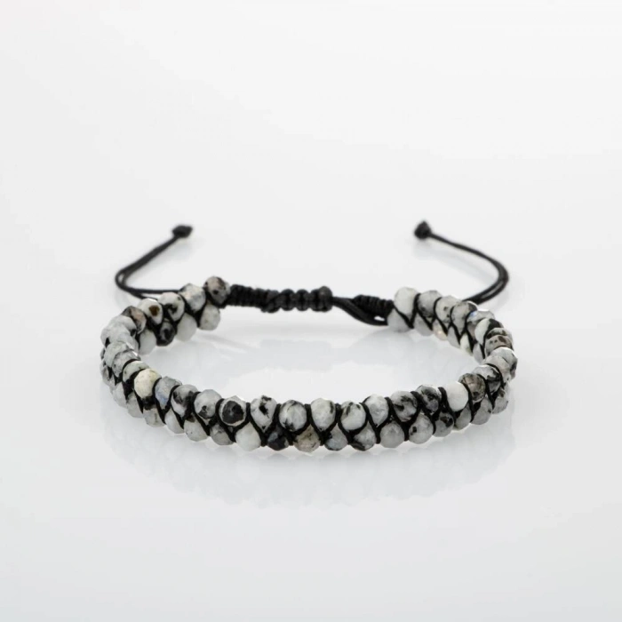 Ay Taşı 3-4mm Çift Sıra Doğal Taş Bileklik